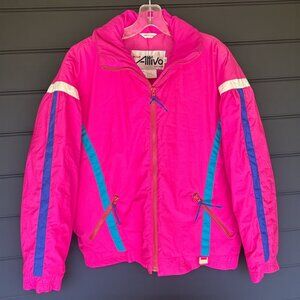NWT Vintage 90s Allivo Pink Ski Jacket Size 12